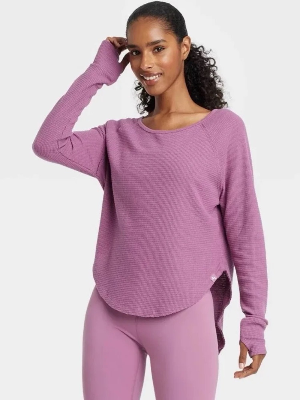 Joy Lab - Women’s Relaxed Waffle Knit Long Sleeve Top - Mauve